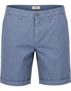 Bermudas en algodón y lino estilo chino en color azul cielo - 40Weft vista  frontal