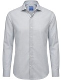Camisa Sean Panamino Voile gris claro algodón estampado ditsy - Fedeli