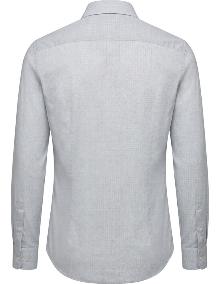 Camisa Sean Panamino Voile gris algodón estampado ditsy - Fedeli | Ego Madrid