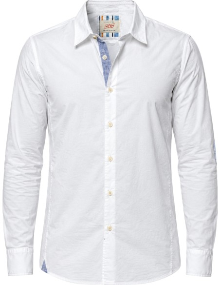 Camisa blanca con coderas y detalles - Bob vista frontal