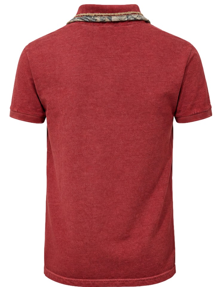 Polo manga corta rojo piqué algodón - Bob vista espalda