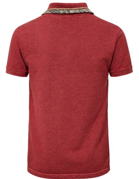 Polo manga corta rojo piqué algodón - Bob vista espalda