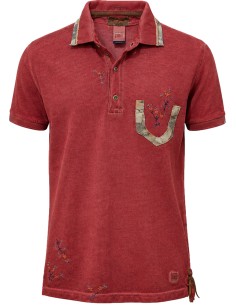 Polo manga corta rojo piqué algodón - Bob vista frontal