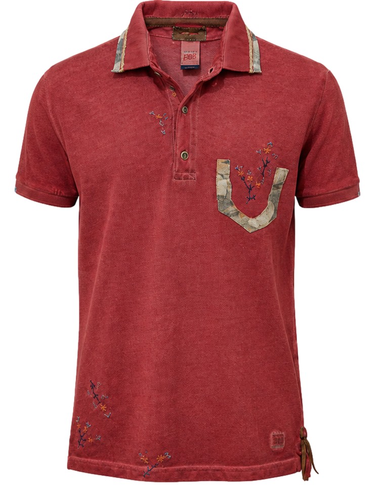 Polo manga corta rojo piqué algodón - Bob vista frontal