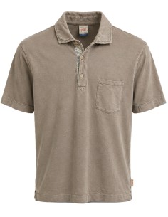 Polo manga corta color nuez con bolsillo en tejido camiseta - Bob