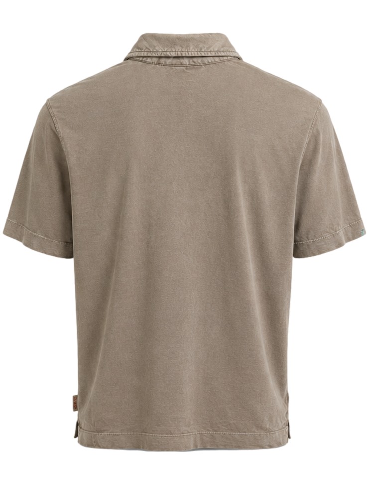 Polo manga corta color nuez con bolsillo en tejido camiseta - Bob
