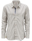 Camisa ajustada gris clara dirty con coderas - Bob
