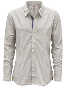 Camisa ajustada gris clara dirty con coderas - Bob vista frontal