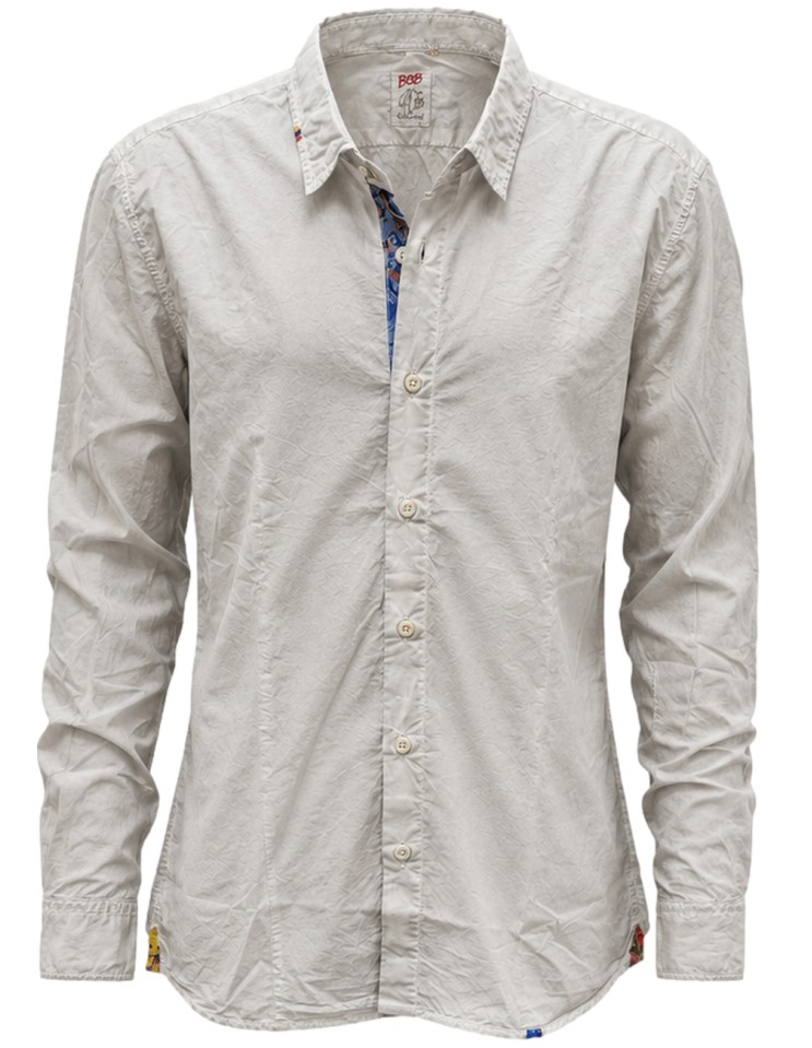 Camisa ajustada gris clara dirty con coderas - Bob vista frontal