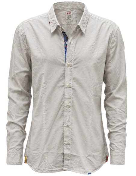 Camisa ajustada gris clara dirty con coderas - Bob vista frontal