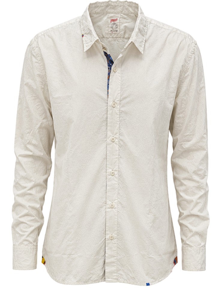 Ego Camisa ajustada blanco roto dirty con coderas - Bob vista frontal