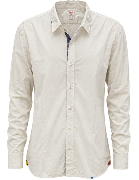 Ego Camisa ajustada blanco roto dirty con coderas - Bob vista frontal