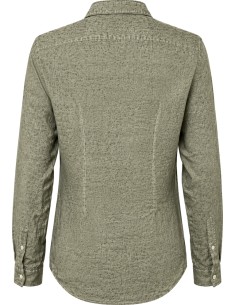BoB camisa verde militar de algodón lino con bordados pintado con aerógrafo - BoB Vista frontal 2