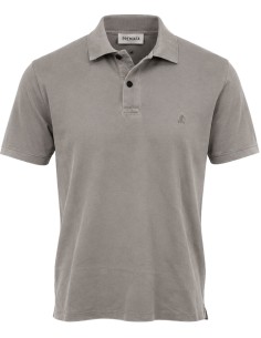 Polo manga corta gris lavado en piqué de algodón - Premiata vista frontal