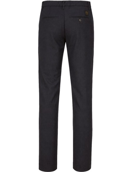Pantalón Jacob Cohën gris lana fría media cinturilla fruncida - Jacob Cohën vista trasera
