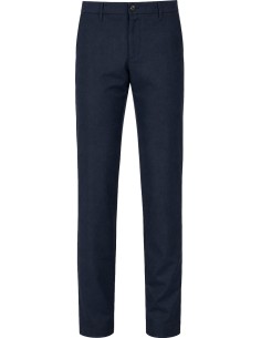 Pantalón azul lana fría media cinturilla fruncida - Jacob Cohën vista frontal