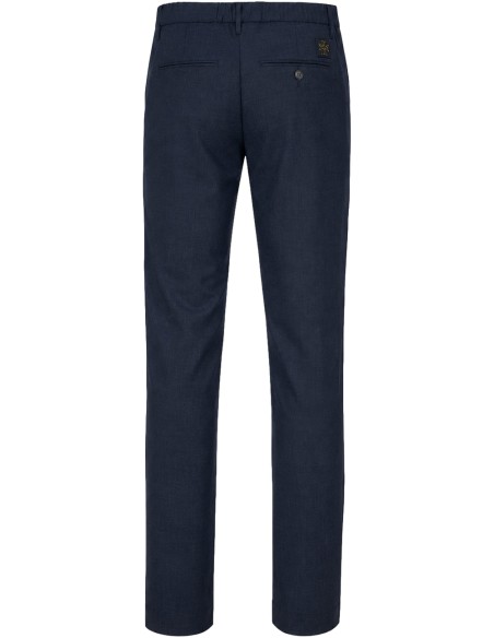 Pantalón azul lana fría media cinturilla fruncida - Jacob Cohën