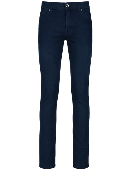 Pantalón elástico lino y algodón modelo Bard azul - Jacob Cohën vista frontal
