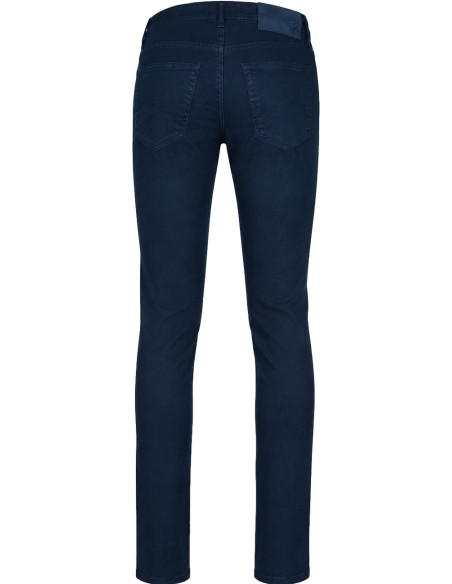 Pantalón elástico lino y algodón modelo Bard azul - Jacob Cohën vista trasera
