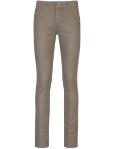 Pantalón elástico lino y algodón modelo Bard marrón claro - Jacob Cohën vista frontal