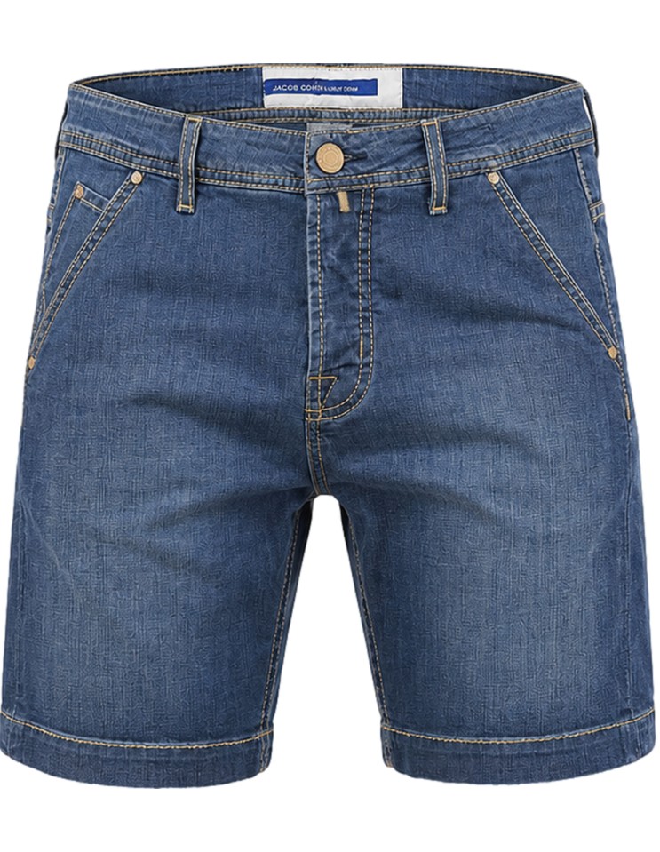 Jacob Cohën bermudas Lou tejido vaquero elástico muy fino lavado medio vista frontal