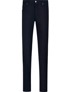 Pantalón 5 bolsillos con fabricación técnica azul marino - Jacob Cohën VISTA FRONTAL