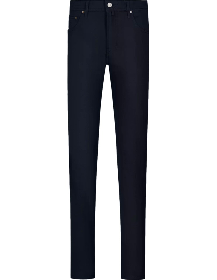 Pantalón 5 bolsillos con fabricación técnica azul marino - Jacob Cohën VISTA FRONTAL