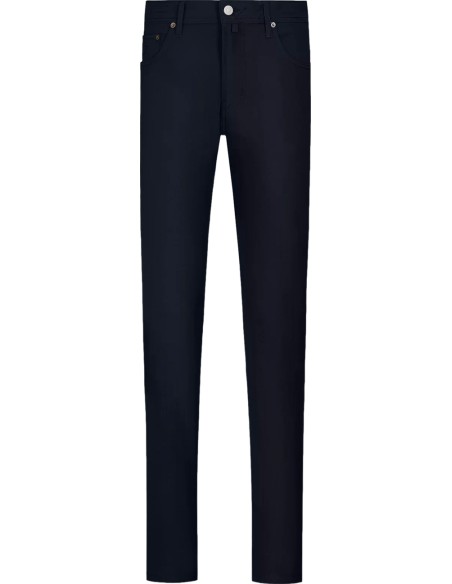 Pantalón 5 bolsillos con fabricación técnica azul marino - Jacob Cohën VISTA FRONTAL
