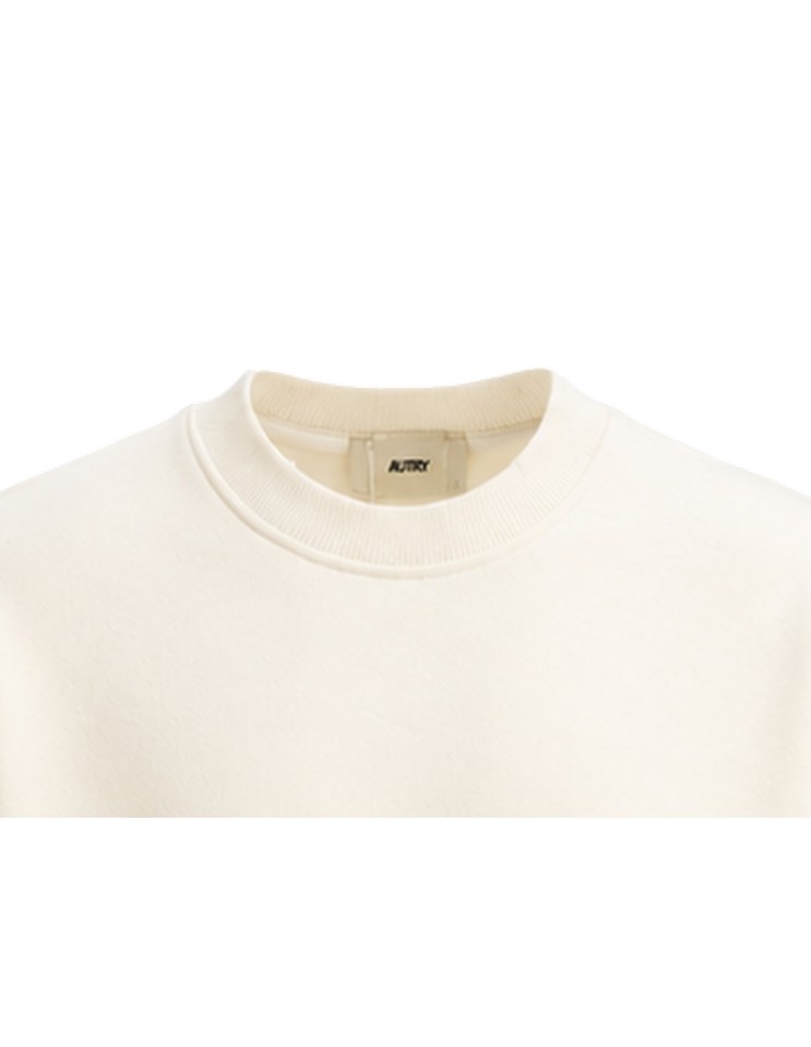 Sudadera Oversize blanca con logo rojo - Autry detalle cuello con rotos