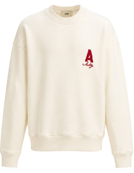 Sudadera Oversize blanca con logo rojo - Autry vista frontal logo en pecho