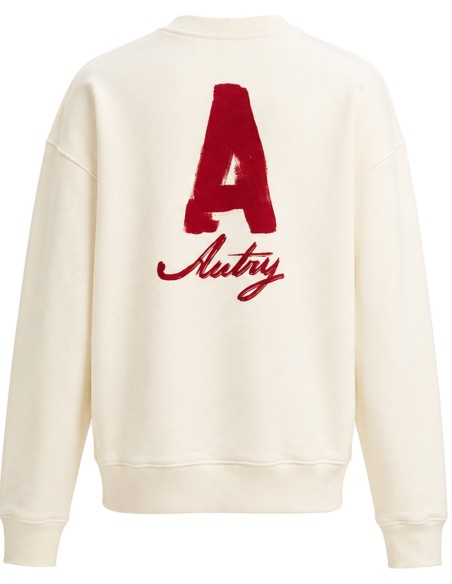 Sudadera Oversize blanca con logo rojo - Autry vista espalda logo rojo