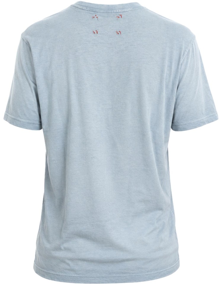 camiseta Bob manga corta espalda lisa azul claro