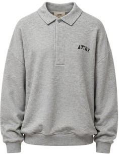 Polo en tejido Sudadera Oversize gris con logo en pecho - Autry vista frontal