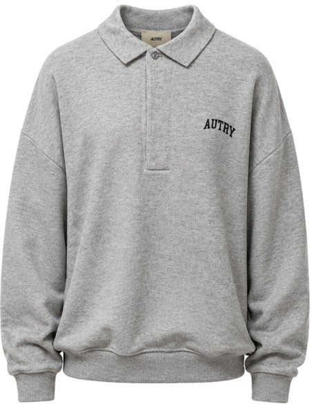 Polo en tejido Sudadera Oversize gris con logo en pecho - Autry vista frontal