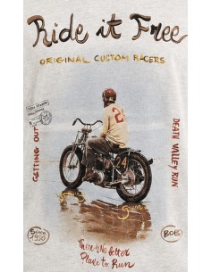 Camiseta manga corta gris claro con estampado Ride it free - Bob 2