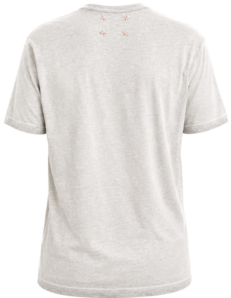 Camiseta manga corta gris claro con estampado Ride it free - Bob espalda lisa