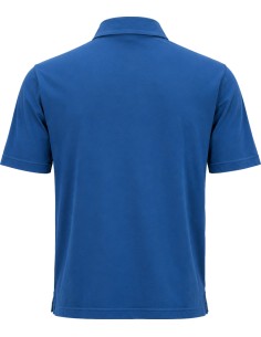 Filippo de Laurentiis polo manga corta en crepe cotton azul vista frontal 2
