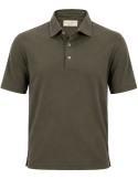 Filippo de Laurentiis polo manga corta en crepe cotton verde militar