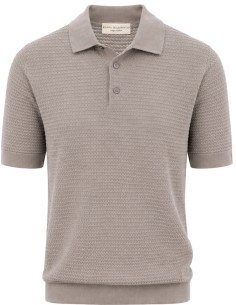 Filippo de Laurentiis polo manga corta con textura en crepe cotton gris vista frontal