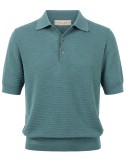Filippo de Laurentiis polo manga corta con textura en crepe cotton verde