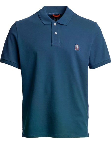 PARAJUMPERS Polo Wellington manga corta azul true blue vista frontal, polo pique de  algodón con logo PJs en pecho