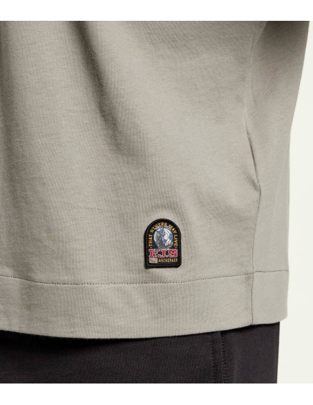 PARAJUMPERS Camiseta Baildon manga corta gris nowhere detalle logo en bajo