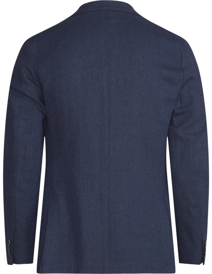 Chaqueta lana espiga azul sin forro - Tombolini Dream ESPALDA
