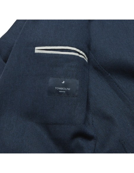 Chaqueta lana espiga azul sin forro - Tombolini Dream etiqueta interior