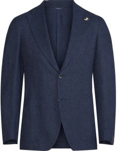 Chaqueta lana espiga azul sin forro - Tombolini Dream
