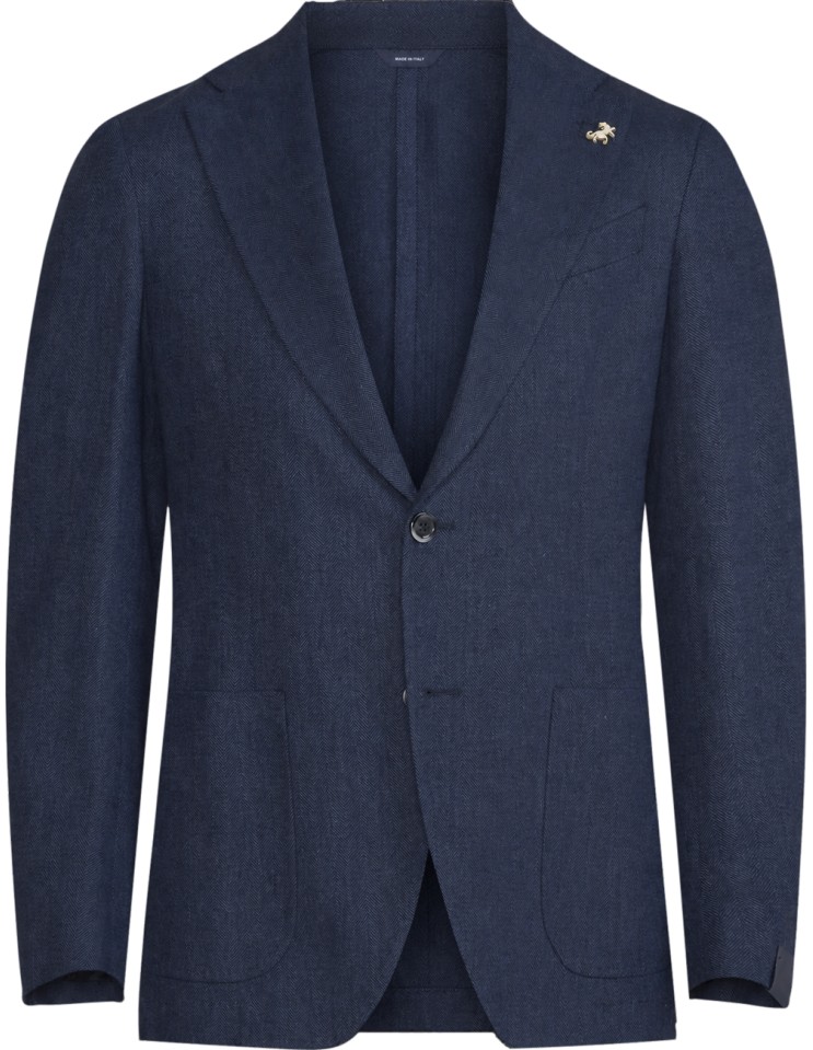 Chaqueta lana espiga azul sin forro - Tombolini Dream