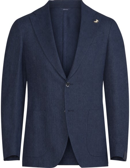 Chaqueta lana espiga azul sin forro - Tombolini Dream