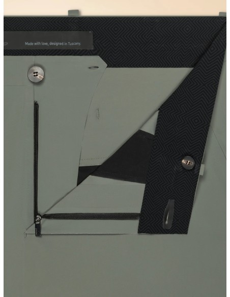 RRD Pantalón chino tejido surflex invierno verde claro - Roberto Ricci Designs detalle acabado interior