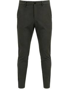 RRD Pantalón chino cinturilla fruncida tejido surflex invierno verde oscuro - Roberto Ricci Designs vista frontal