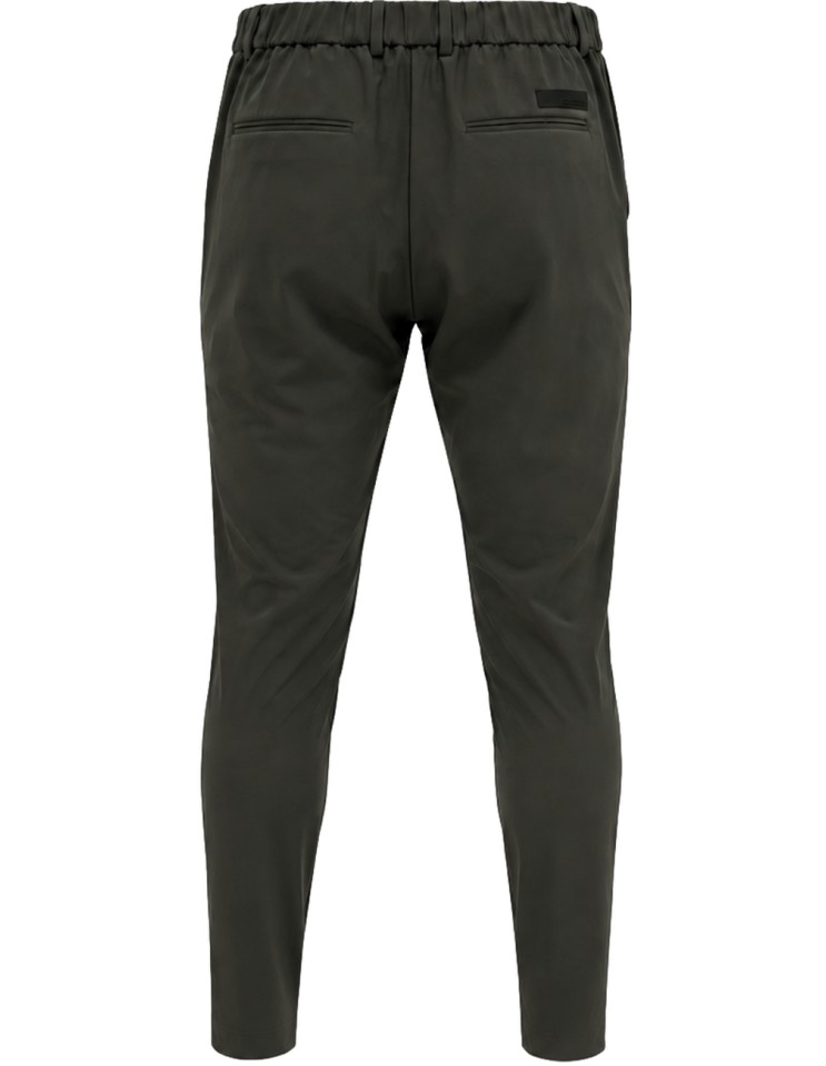 RRD Pantalón chino cinturilla fruncida tejido surflex invierno verde oscuro - Roberto Ricci Designs vista trasera